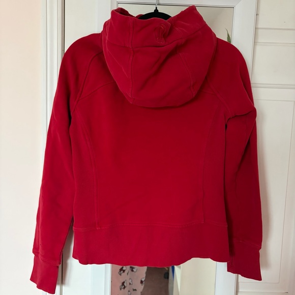 lululemon athletica full zip Scuba Vibrant Red Zip-Up Fleece Hoodie - Picture 2 of 14